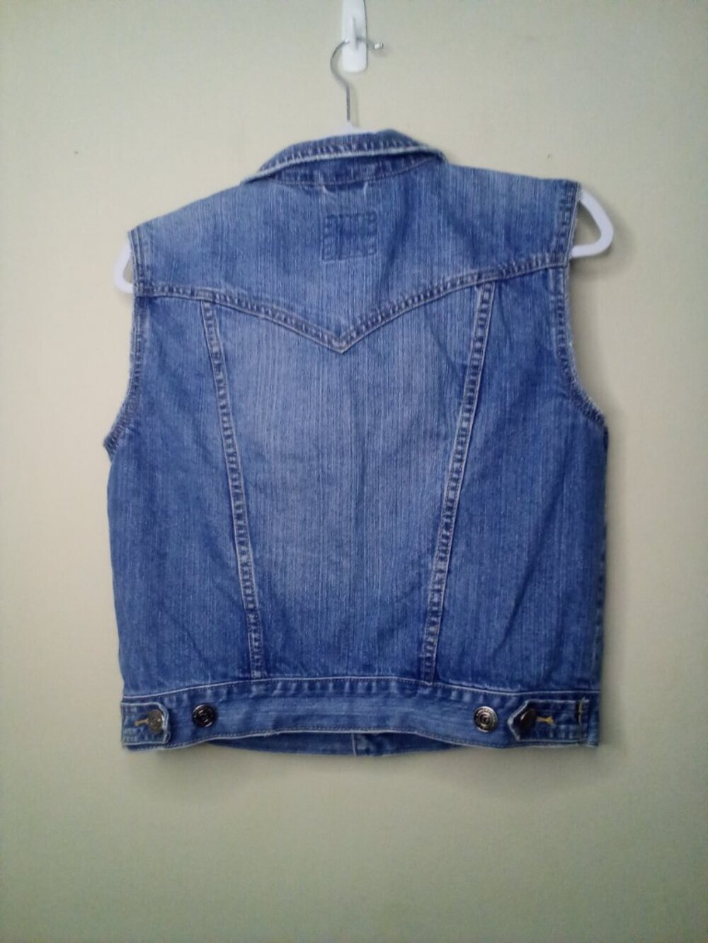 Aeropostale Denim Vest Women L Button Up Sleeveless Jacket Y2K Blue - Picture 10 of 14